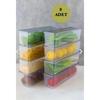 8 Pieces Transparent Narrow Long Storage Container 1.5 Lt.