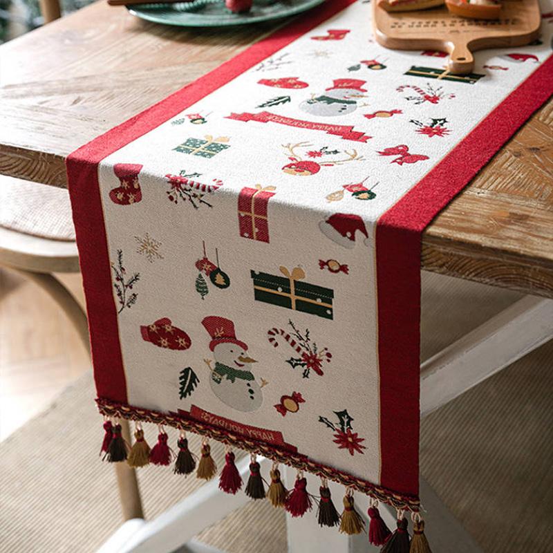1 шт. Праздничные узоры Рождественская дорожка для стола 35*160 см с Санта-елкой Снеговик крышка стола