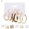 1 комплект серег-колец круглой формы со стразами, геометрические серьги с искусственным жемчугом и круглыми серьгами для женщин