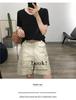 Plus Size High-Waist Cotton Shorts & Top Summer Set for Women