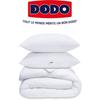 Duvet Pack 220x240 Cm + 2 Pillows 60x60 Cm + 2 Pillow Protectors 60x60 Cm - 100% Polyester Filling - 350g/m² - White - DODO