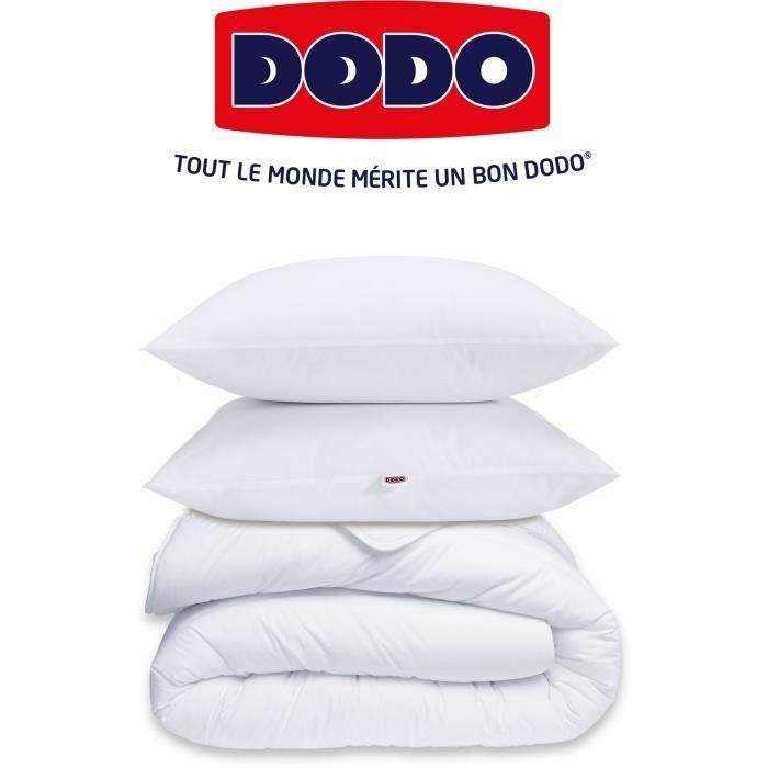 Duvet Pack 220x240 Cm + 2 Pillows 60x60 Cm + 2 Pillow Protectors 60x60 Cm - 100% Polyester Filling - 350g/m² - White - DODO