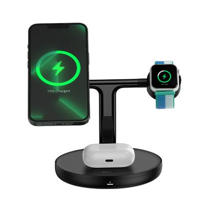 3-в-1 индуктивная зарядная станция для iPhone Apple Watch AirPods кабель USBC 1м черный