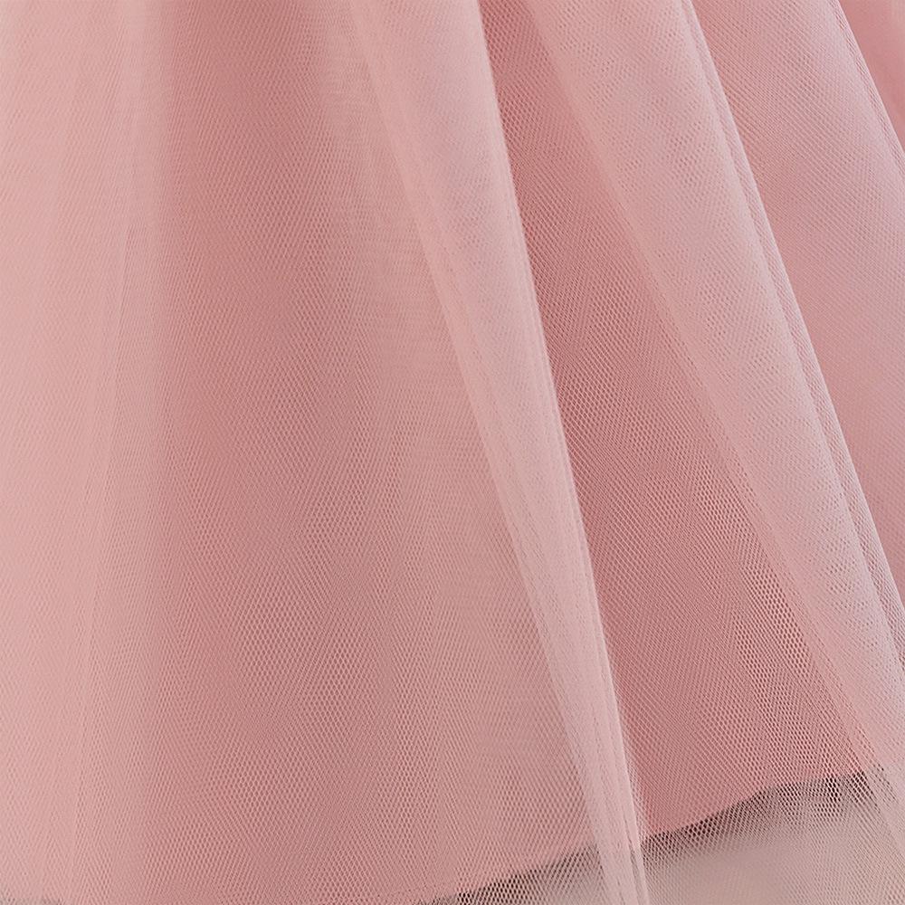 New Sleeveless Bow Waist Pleated Tulle Flower Girl Dress