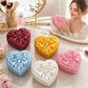 Silk Texture Heart-shaped Jewelry Box Small Size Storage Tray  Vanity Table