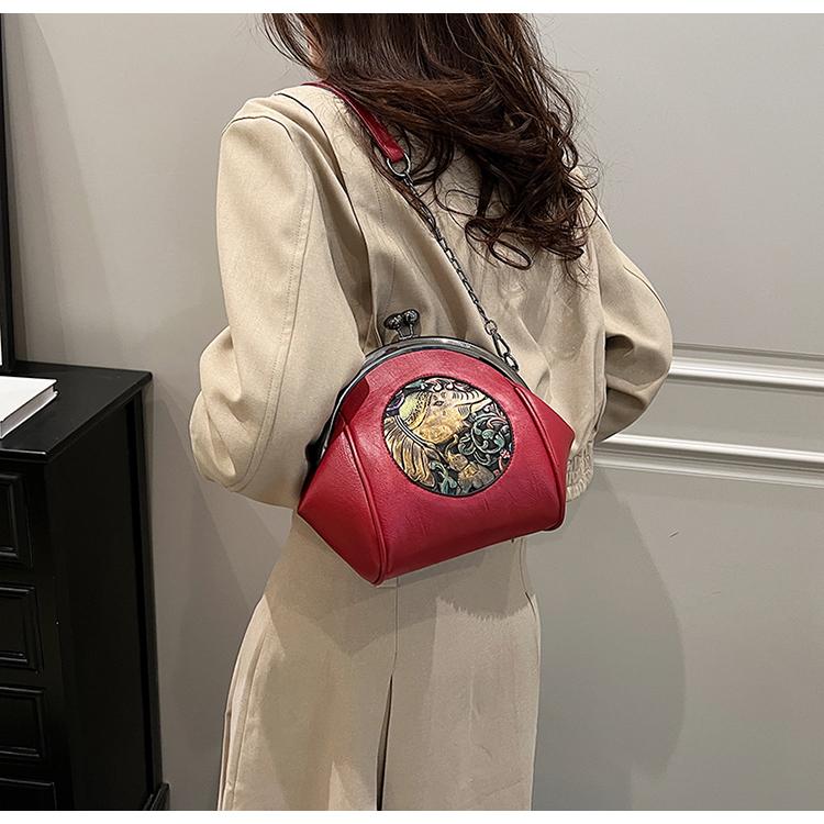 Ретро маленькая сумка-мессенджер на цепочке для женщин, сумки через плечо, модная сумка-сатчел, сумка-ракушка