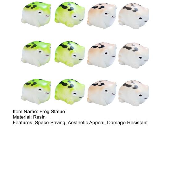 12Pcs Resin Frog Sculptures, Miniature Frog Statues, Cute Resin Mini Frogs for Desk Office Bedroom Decoration, Creative Micro Landscape Figurines