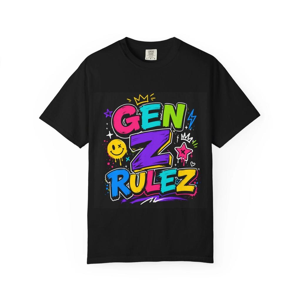Gen Z Rulez T-Shirt | Neon Graffiti Retro Streetwear