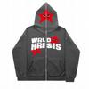 Толстовка с капюшоном Angry Star Print Full Zip для улицы без гендерного различия. Модное пальто для мужчин.