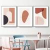 Румяно-розовый абстрактный геометрический скандинавский настенный художественный рисунок, холст, картины, постеры и принты для гостиной, дома, декоративные