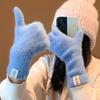 Touch-screen Flannel Gloves Warm Full Finger Mittens Breathable Long Rabbit Fur Gloves  Cycling