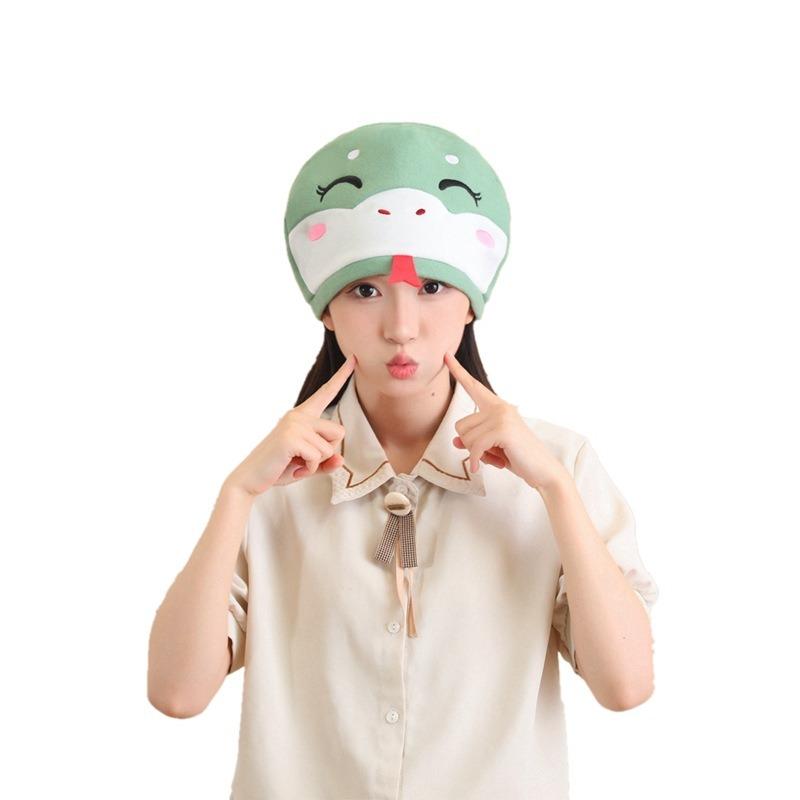 Snake Mascot, Green Snake, White Snake Hood Hat, Photo Props, Cartoon Hood, Performance Props