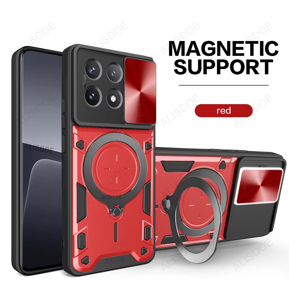Armor Funda для Honor X8B Чехол Сдвижная крышка для камеры Магнитное кольцо-подставка Чехол для Honor X8B LLY-LX1, LLY-LX2, LLY-LX3 Capa