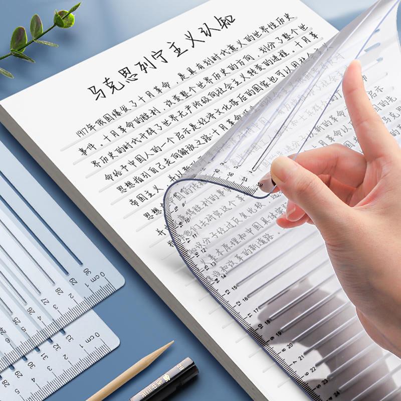 Трафарет для каллиграфии, прямая линия А4, прозрачная линейка, инструмент для письма, геометрический шаблон