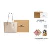 COACH Mollie Artificial Leather Tote Bag, Shoulder Bag 34 Women's Sand Yellow & Chalk White CV967-IMXDM