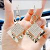 European and American Personalized Women's Trendy Square Geometry Large Earrings