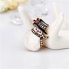 Merry Christmas Enamel Brooch Rhinestone Oil Drip Hatted Snowman Metal Pins Fashion Jewelry Gift For Women Xmas Party Decor