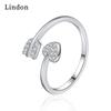 Lindon Classic Copper Alloy Zircon Ring Ladies Jewelry Wedding Promise Party Gift