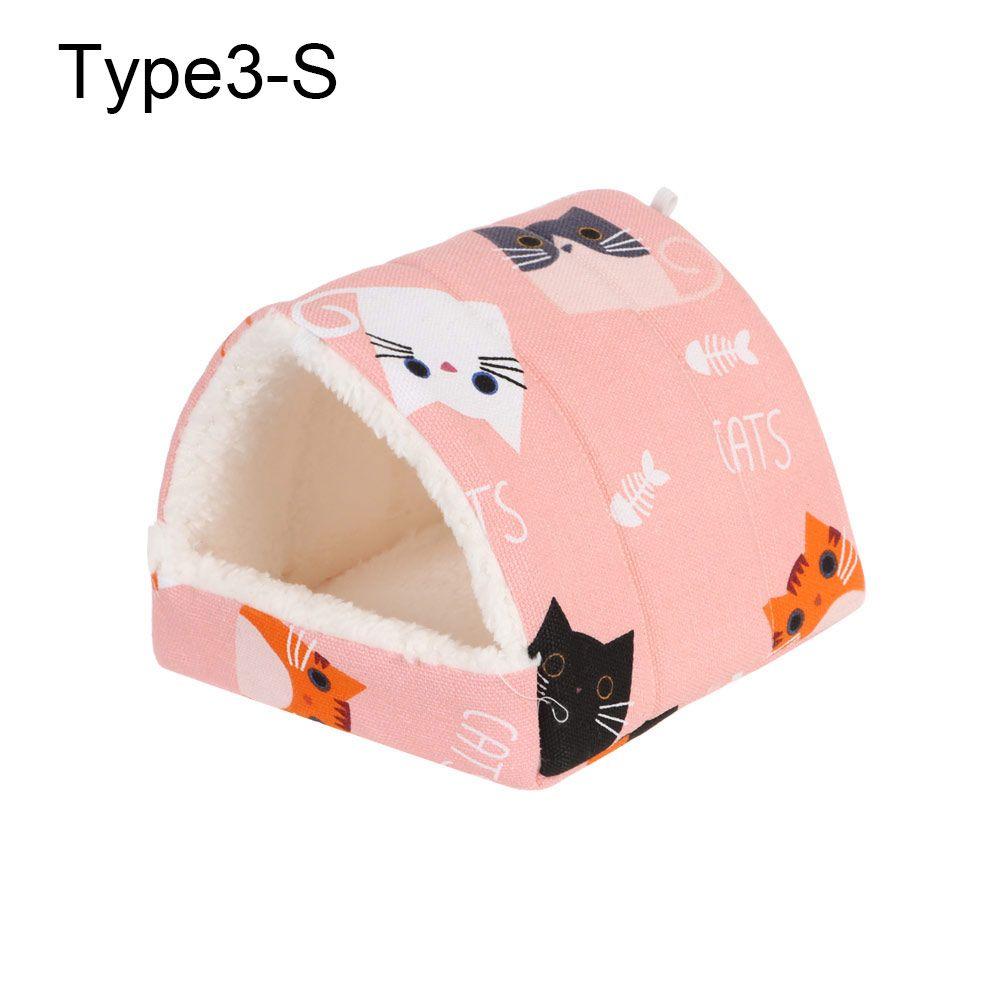 Полузакрытая зимняя удобная кровать для сна для маленьких животных, теплый коврик, гнездо для морской свинки, домик для хомяка