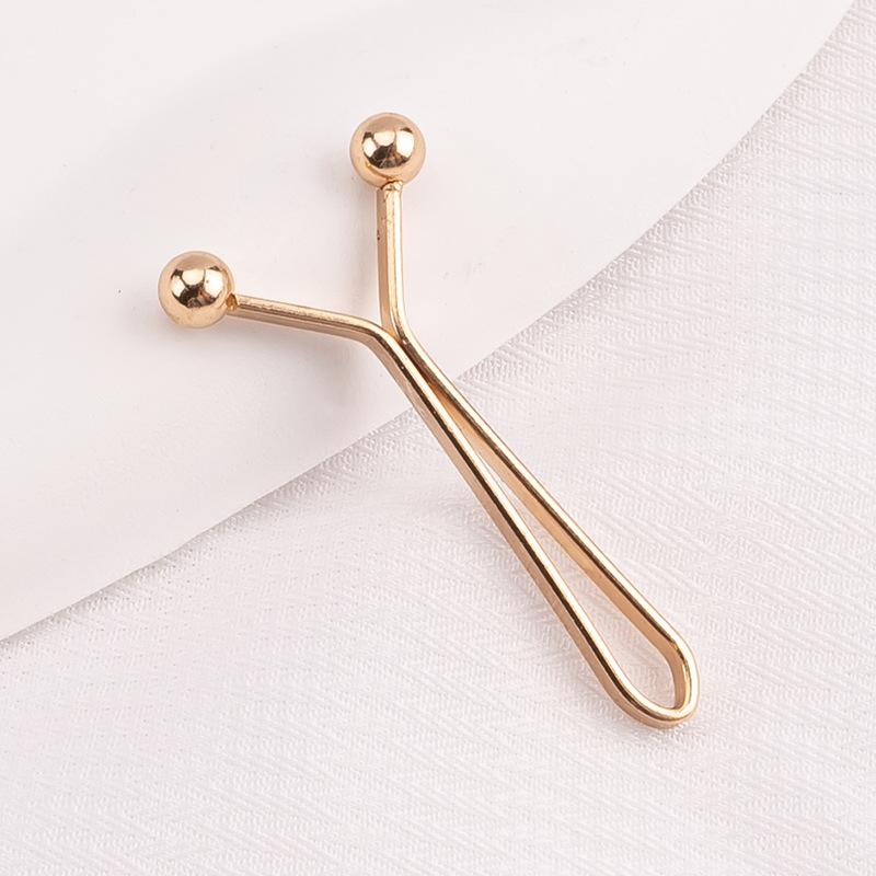 U-shaped clip, simple design in gold, silver, and black, adjustable garment tightening steel ball clip, Y-clip, metal waistband fastener