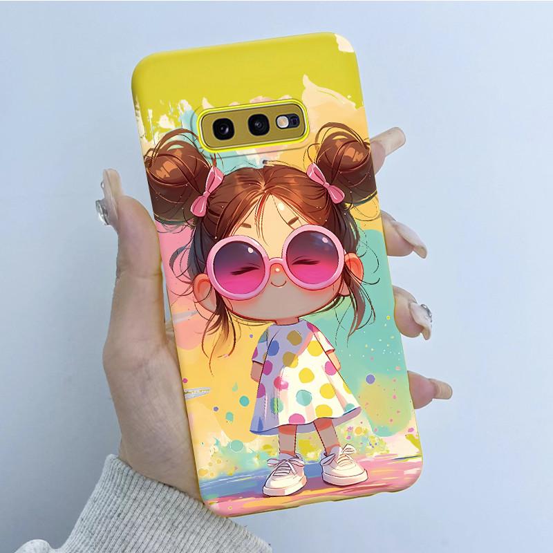 For Samsung Galaxy S10e Phone Case Flower Girls Design Soft Silicone TPU Back Housing for Galaxy S10E S10 E SM-G970F/DS Covers