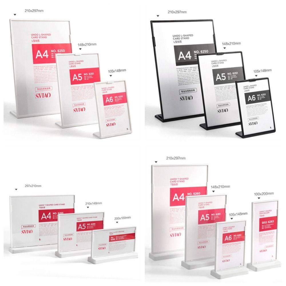 Пластиковые акриловые держатели для табличек Защита от падения Вертикальная подставка для меню, визиток, фотографий, рекламы
