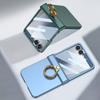 Чехол для телефона Z Flip7 Защитная пленка для экрана 2-в-1 Держатель-кольцо Чехол для Samsung Galaxy Z Flip 7 Zflip7 Роскошный Тонкий корпус с шарниром
