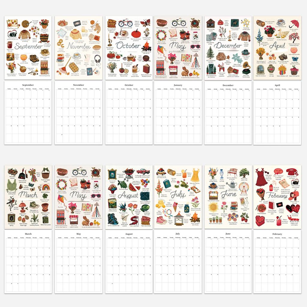 Календарь-планировщик дел на 2025 год, настенный календарь на 2025 год, подвесной настенный календарь с двойной спиралью, ежемесячный календарь без подкладки, ежедневный блок