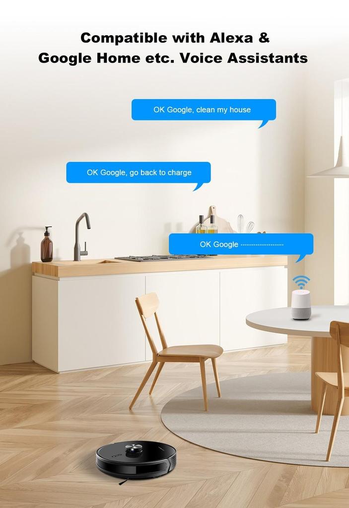 Liectroux X6 Robot Vacuum Cleaner, 6500Pa Suction, LDS Laser Navigation, 235ml Water Tank, 400ml Dustbin, 5 Maps Saved