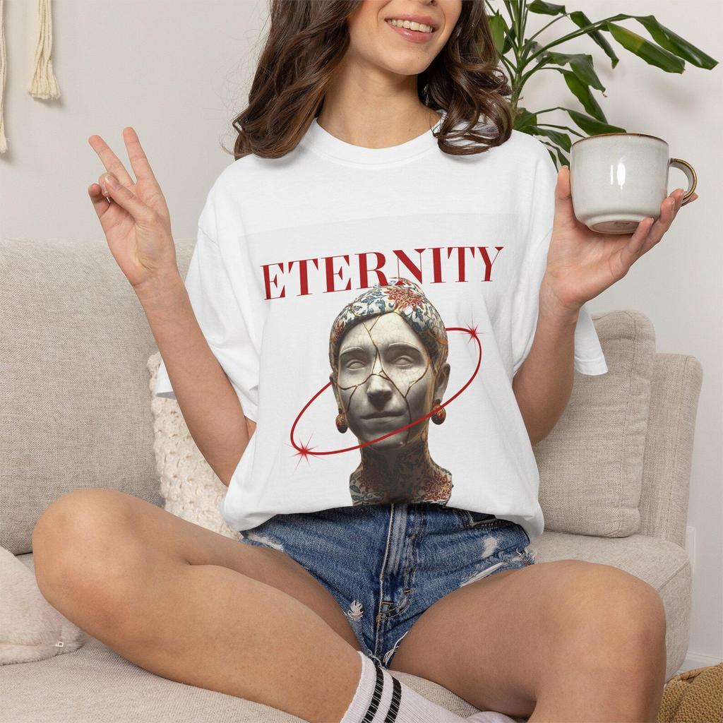 Eternity Graphic T Shirt Vintage Statue Tee Unisex Streetwear Shirt Gothic Aesthetic Oversized Minimalist Fashion Gift