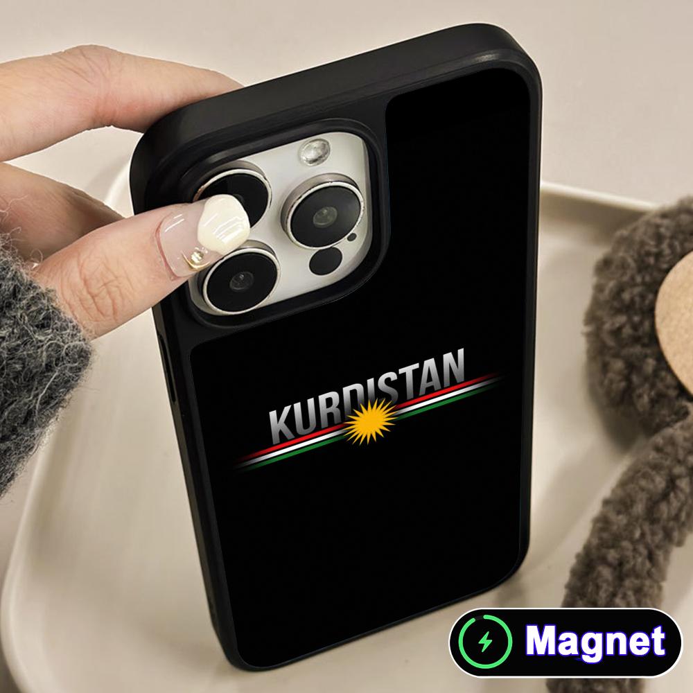 Матовая Magsafe чехол для мобильного телефона с флагом Курдистана для iPhone 17 16 15 14 13 12 11 Air Pro Max Plus Цветная крышка