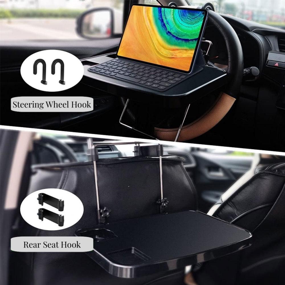 Автомобильный обеденный стол, складной поднос для еды на заднем сиденье, чашка для автомобиля, детский поднос для руля, держатель Q4R7