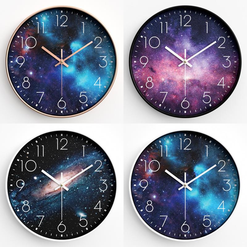 Living Room Wall Clock Creative Wall Clock Silent Starry Sky Clock Bedroom Quartz Clock Home Wall Clock