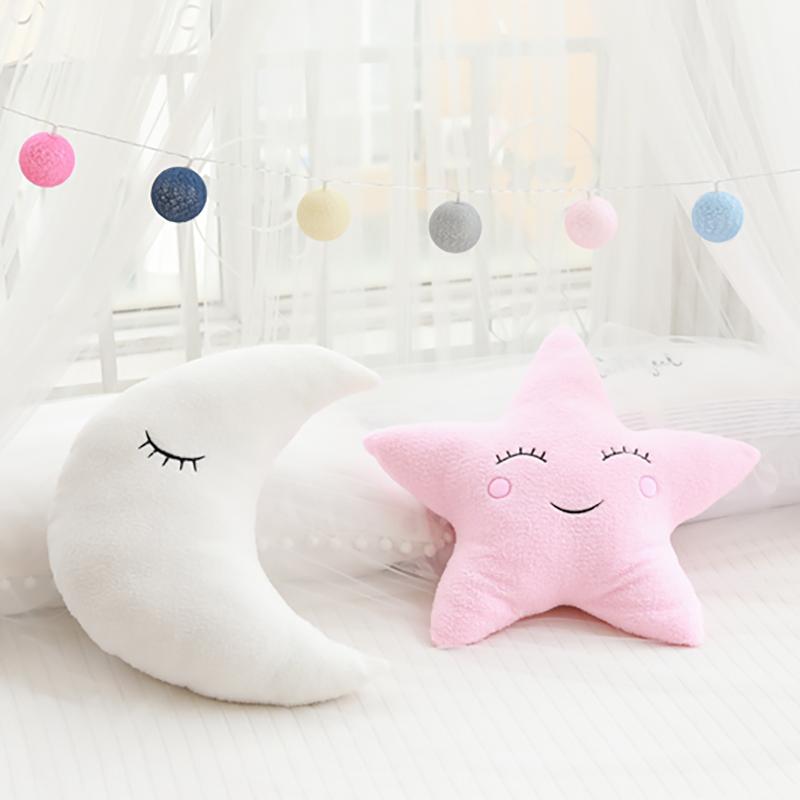 Плюшевая подушка-плед «Скромное небо», набитая, розово-серо-белое облако, луна, звезда, капля воды, мягкая подушка, украшение для дивана, кресла, подарок