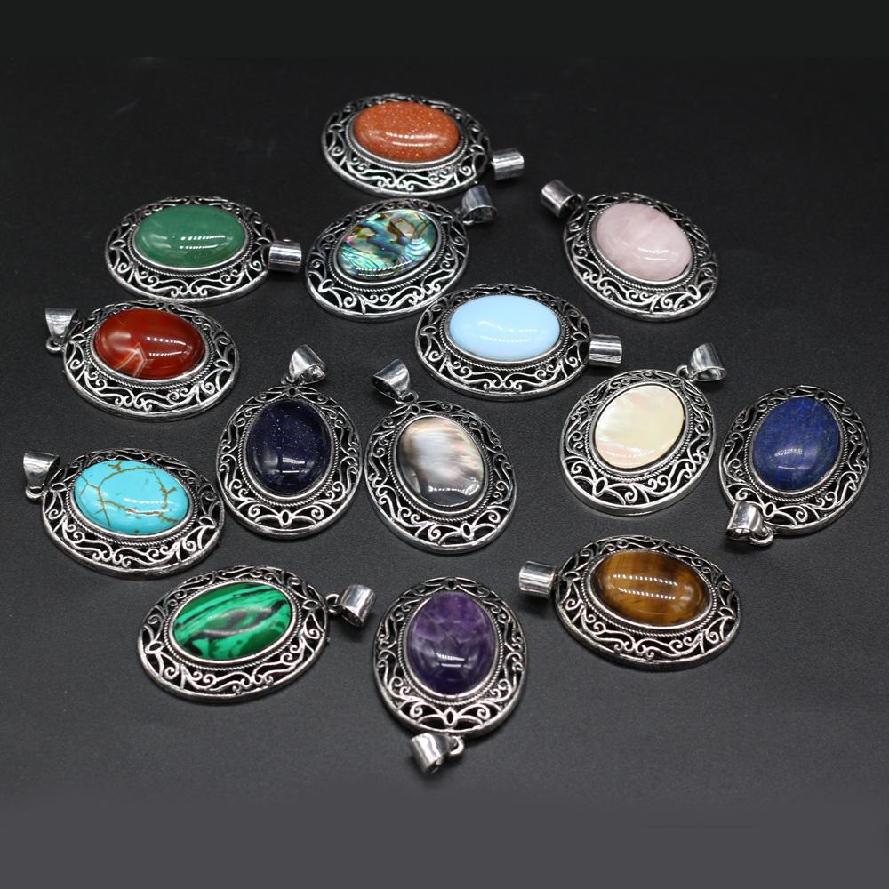 Кулон из натурального камня в форме яйца, полудрагоценный кружевной кулон для изготовления ювелирных изделий, ожерелье, браслет, аксессуар