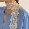 Elegant White Floral Lace Scarf Women Hairband Korean Style Neck Scarf 150cm Long Ribbon Headbands Choker Floral Lace Scarf Y2k