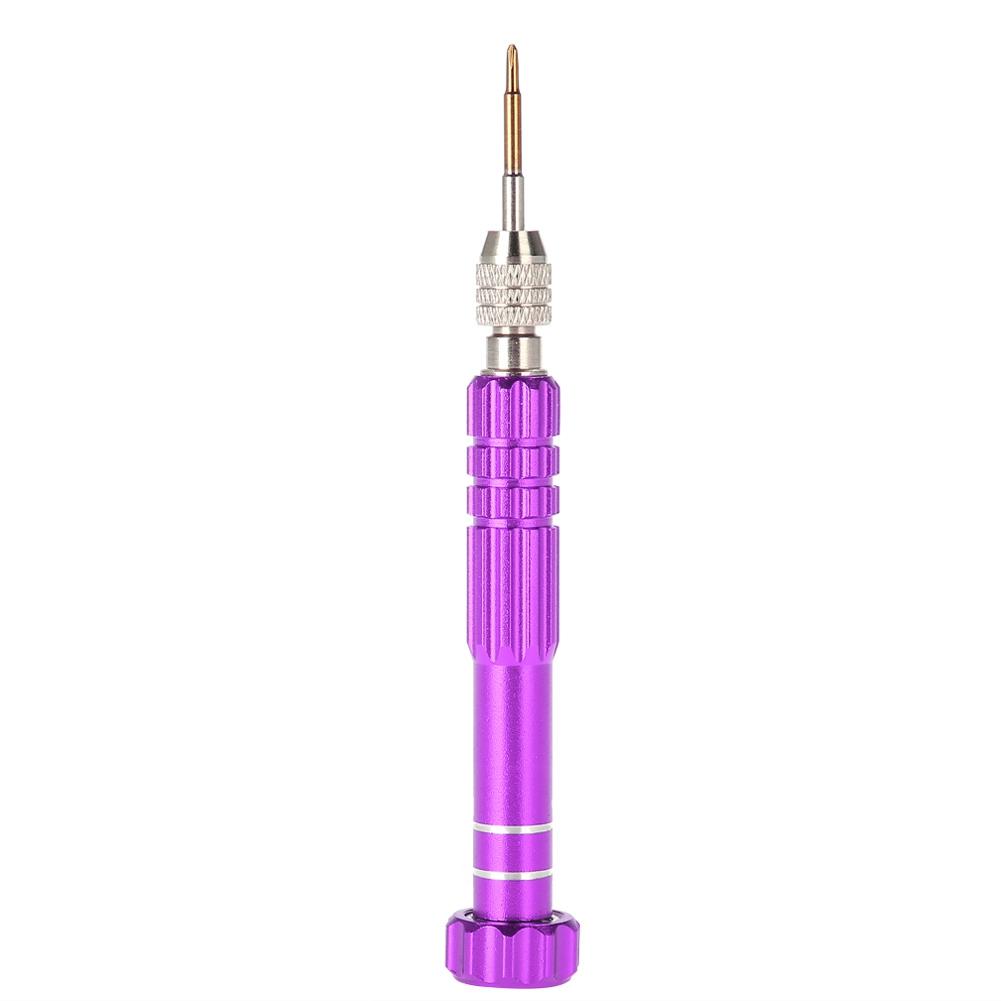 Screwdriver Handle With 5 Precision Bits Phone Glasses Watch Repair Tool Kit (Purple)