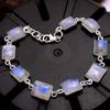 Серебряный браслет Moonstone, женские украшения, браслет ручной работы, серебряные украшения, серебро 925 пробы, подарок маме