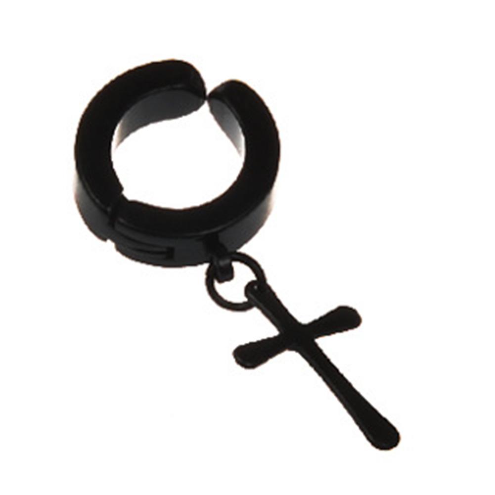 Fashion Rock Style Hypoallergenic Cross Shaped Titanium Steel Ear Clip Accessories