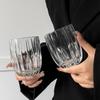 Набор из 2 шт. 9.8 унц. 285 мл Прозрачный Винтажный Стакан для питья с вертикальным узором Пивные бокалы Чашка для напитков Простой бокал для коктейлей