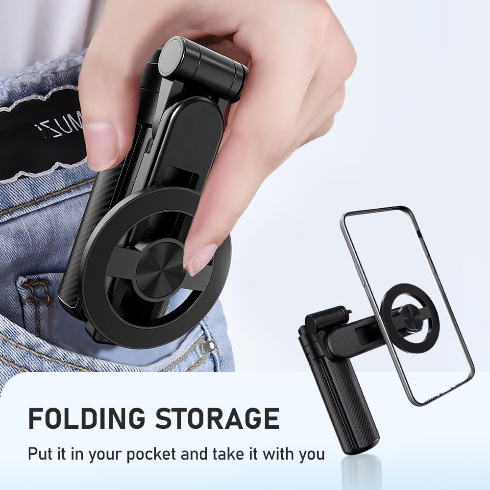 Многофункциональный магнитный монопод для селфи с вращением на 360°, Новый штатив для телефона с вращением на 360° и Bluetooth-пультом дистанционного управления, Портативный выдвижной маг