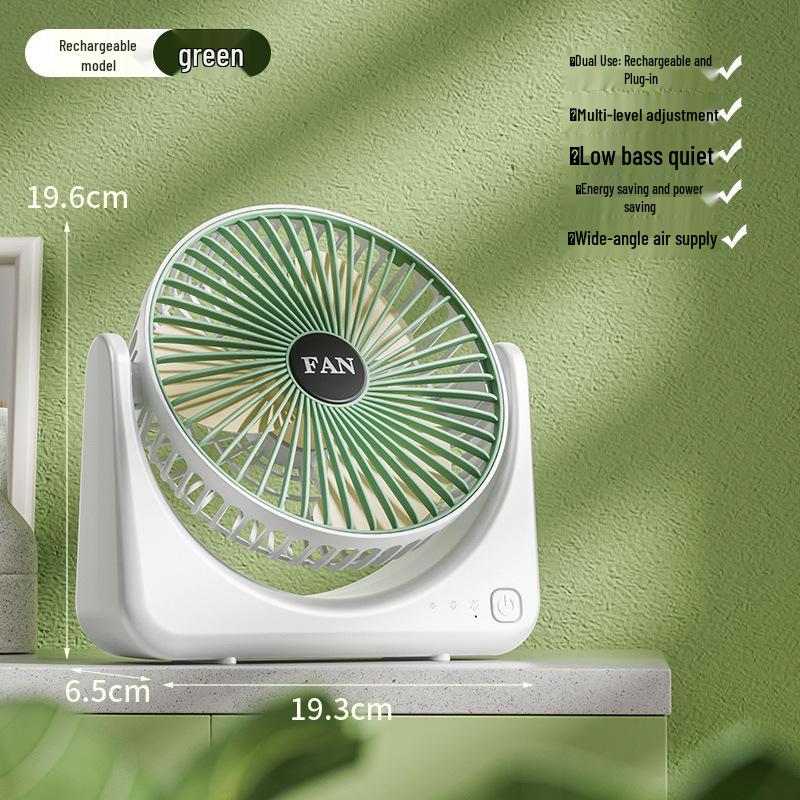 Portable USB Rechargeable Desktop Fan: High Airflow for Home, Study, and Outdoor Use