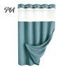 Waterproof Shower Curtain with Snap on Liner No Hook Curtain, Snap-on Liner, Quick Dry Mesh Top, Machine Washable Divider for Bathroom RV