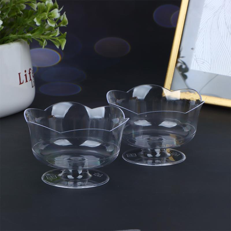 10 шт. креативные прозрачные формочки для десерта в форме лотоса, пластиковый контейнер для мусса
