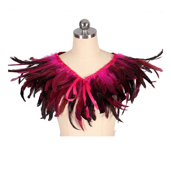 Перьевая шаль Яркий цвет Хэллоуин Вечеринки Плащ Носить как юбку или шаль Шаль в готическом стиле с лентой на шнуровке Аксессуар для костюма
