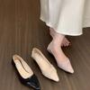 Fashion 2025 New French Temperament Pointed Toe Shallow Mouth Design Single Shoes Elegant Commuting Splicing