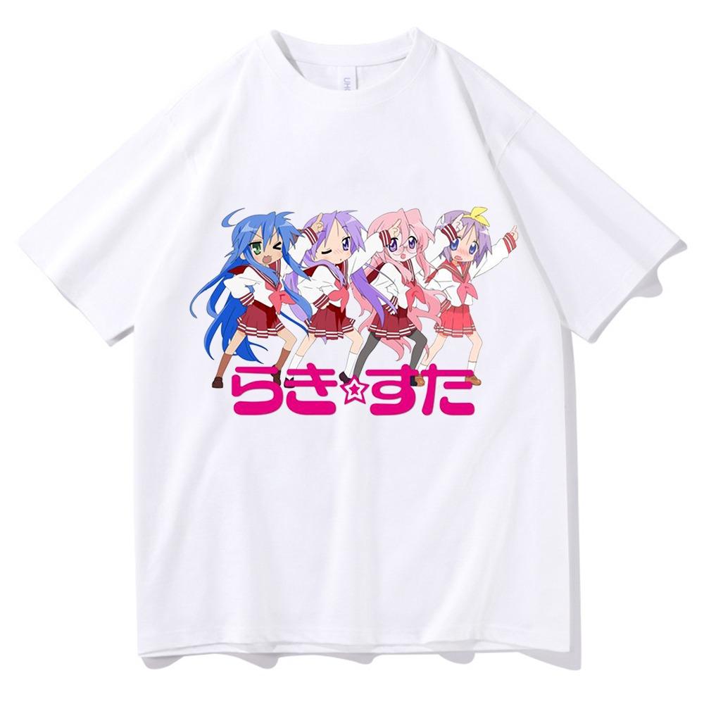 Anime Lucky Star Konata T Shirt Cartoon Men women Aesthetic Vintage Car Tshirt Unisex Manga Print Oversize Tops Shirt
