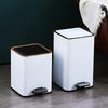 Household Bathroom Trash Can Kitchen Living Room Stainless Steel Garbage Basket Large Capacity Pedal Rubbish Bin