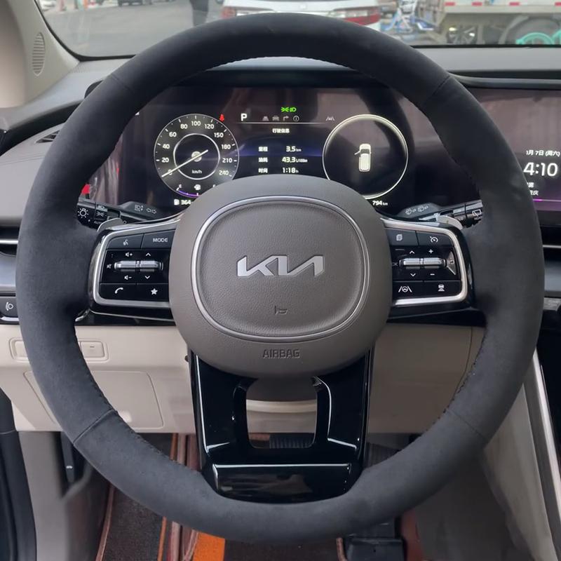 Ручная прошивка нескользящая кожаная накладка на руль автомобиля для Kia Sorento -2024 Carnival -2024 Автозапчасти