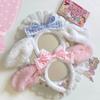 Аксессуары для волос Cinnamoroll Милая повязка на голову с собачкой Мультяшная плюшевая повязка на голову Косплей Интернет-звезда Бант Милая повязка на голову